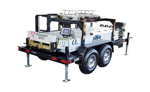 New Tech Machinery roof panel machine on trailer